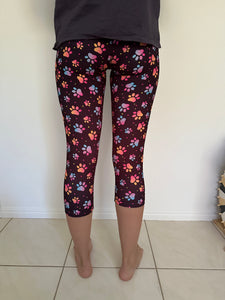 Black Leggings with Pocket Pattern - Sunset