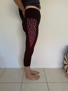 Black Leggings with Pocket Pattern - Sunset