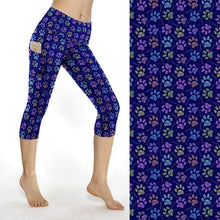 Load image into Gallery viewer, Blue Scribble Pocket Leggings