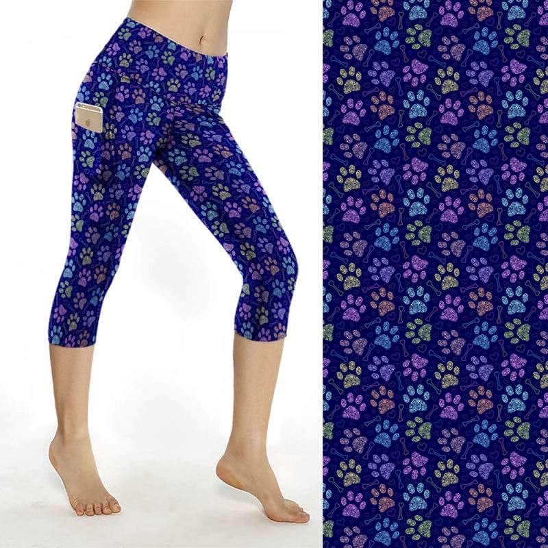 Blue Scribble Pocket Leggings