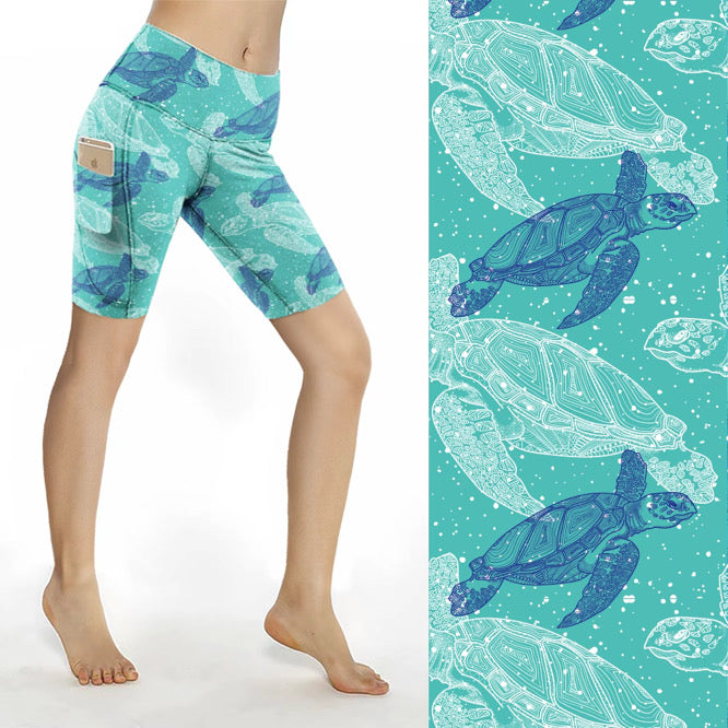 Green Turtles 2 Pocket Shorts